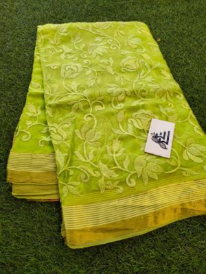 Pure chiffon sarees with threadwork (5)