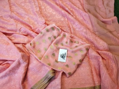 Pure crepe silk with chikankari with blouse (2)