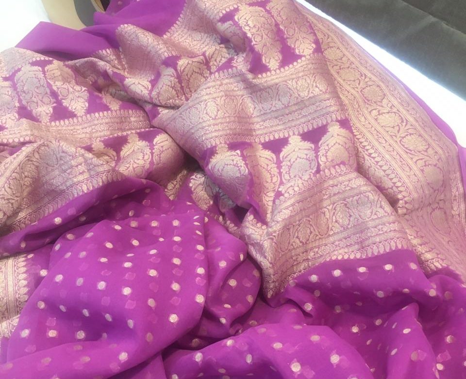 Pure handloom khadi chiffon georgette sarees (14)