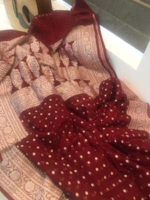 Pure handloom khadi chiffon georgette sarees (15)