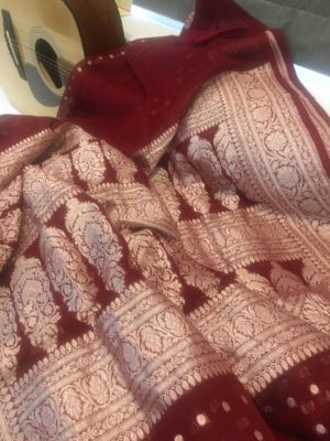 Pure handloom khadi chiffon georgette sarees (9)