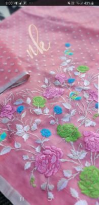Pure handloom kora sarees with embroidary (12)