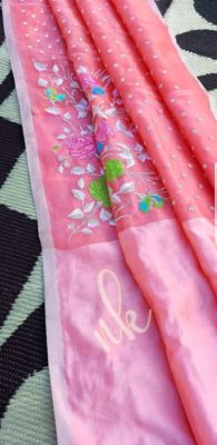 Pure handloom kora sarees with embroidary (7)