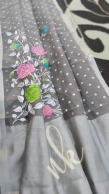 Pure handloom kora sarees with embroidary (9)