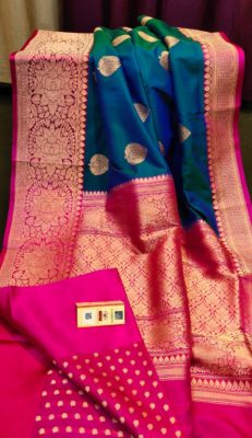 Pure handloom tussar silk sarees with blouse. (13)