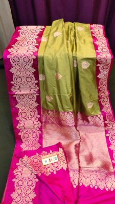 Pure handloom tussar silk sarees with blouse. (31)