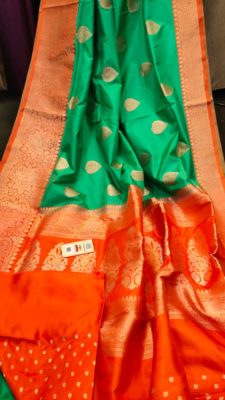 Pure handloom tussar silk sarees with blouse. (37)