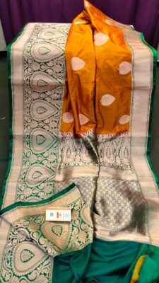 Pure handloom tussar silk sarees with blouse. (38)