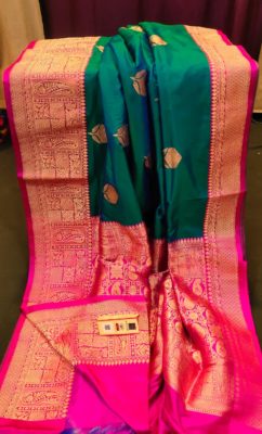 Pure handloom tussar silk sarees with blouse. (40)