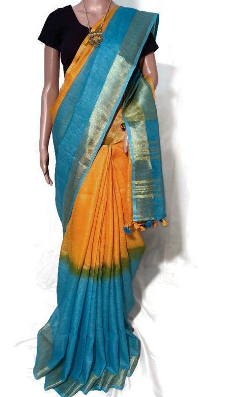 Pure linen by linen dyeable sarees (9)