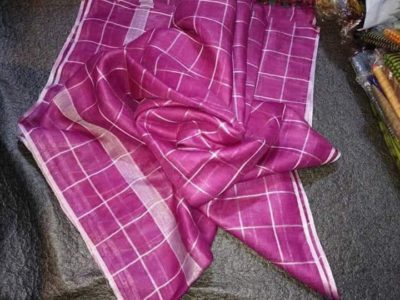 Pure linen by linen self checks sarees (10)