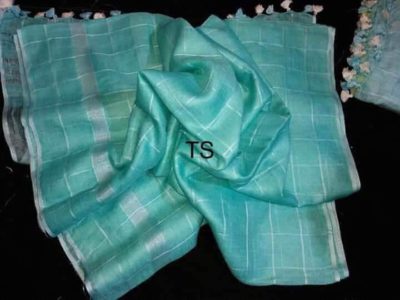 Pure linen by linen self checks sarees (11)