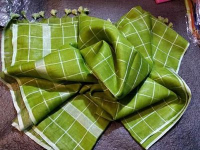 Pure linen by linen self checks sarees (5)