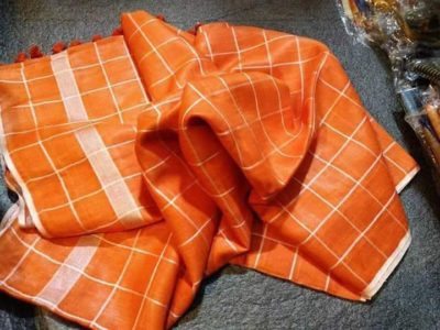 Pure linen by linen self checks sarees (6)
