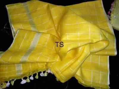 Pure linen by linen self checks sarees (7)