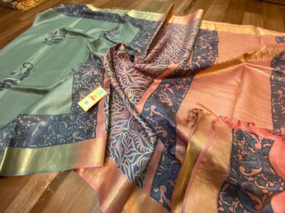 Pure tussar block printed sarees (16)