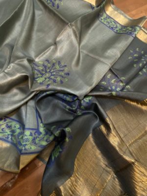 Pure tussar block printed sarees (2)