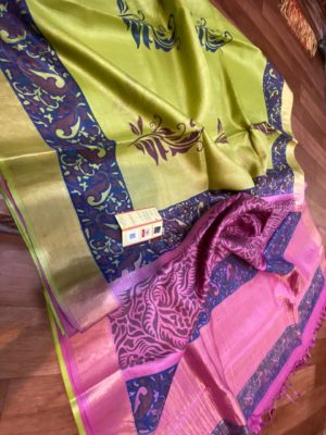 Pure tussar block printed sarees (4)