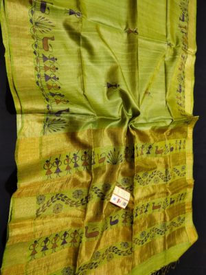 Pure tussar hand painting sarees with blouse (8)