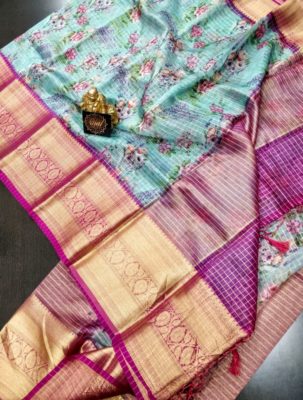 Soft organza sarees with contrast border (1)