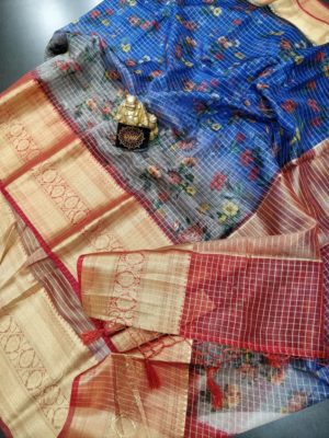 Soft organza sarees with contrast border (2)