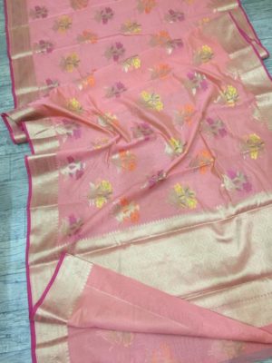 Banarasi cotton mix sarees with blouse(3)