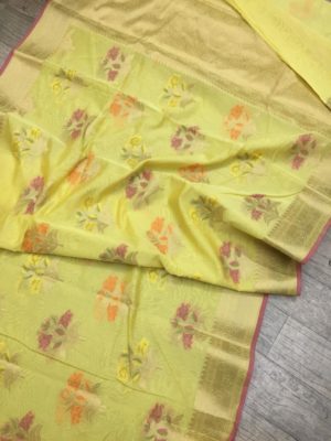 Banarasi cotton mix sarees with blouse(11)