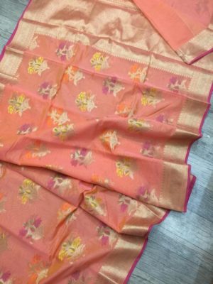 Banarasi cotton mix sarees with blouse(1)