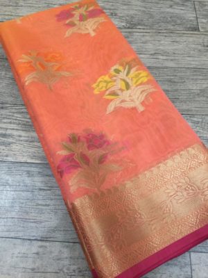 Banarasi cotton mix sarees with blouse(10)
