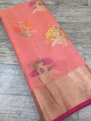 Banarasi cotton mix sarees with blouse(9)