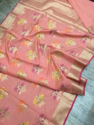 Banarasi cotton mix sarees with blouse(6)