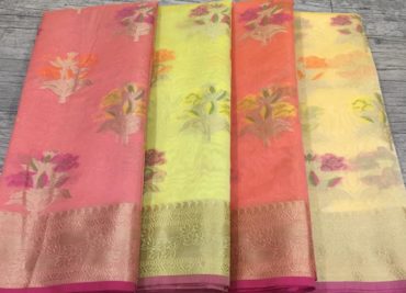 Banarasi cotton mix sarees with blouse(5)