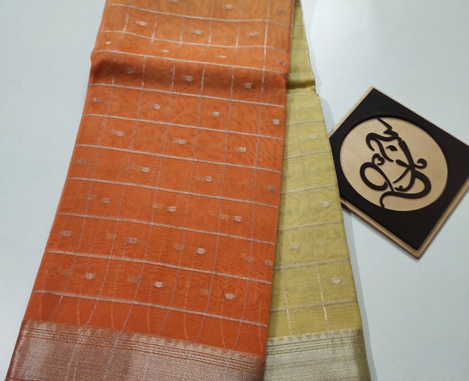 Trendy multi shaded color combination kora by kora sarees (1)