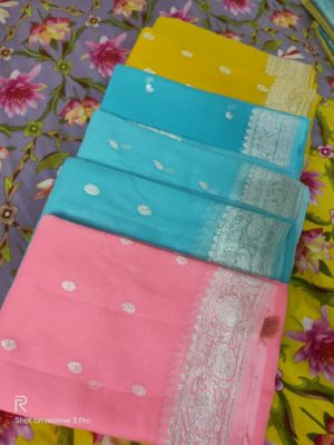 khadi georgette chiffon soft sarees (26