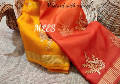 premium kora organza with beautiful shades with blouse (4)