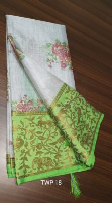 silver tussar tissue weaving sarees with blouse (2)