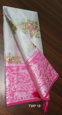silver tussar tissue weaving sarees with blouse (4)