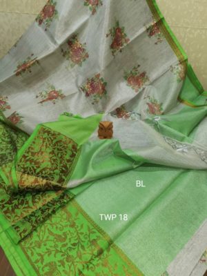 silver tussar tissue weaving sarees with blouse (6)