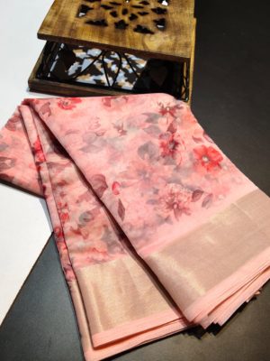 Beautiful organza saree with floral design (16)