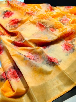 Beautiful organza saree with floral design (32)