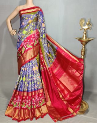 Buy pure ikkath silk sarees with blouse. (3)