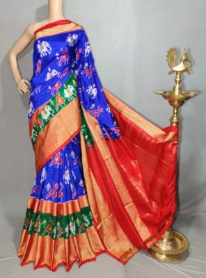 Buy pure ikkath silk sarees with blouse. (4)
