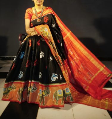 Buy pure ikkath silk sarees with blouse. (5)
