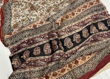 Chanderi handblock kalamkari printed sarees (1)