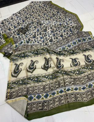 Chanderi handblock kalamkari printed sarees (2)