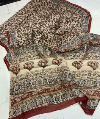 Chanderi handblock kalamkari printed sarees (5)