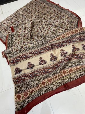 Chanderi handblock kalamkari printed sarees (6)