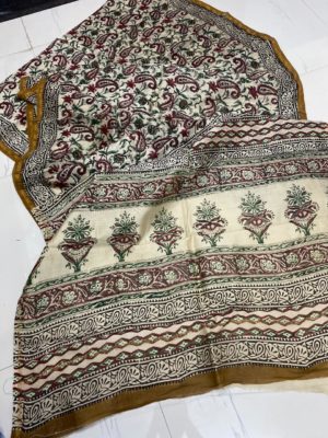 Chanderi handblock kalamkari printed sarees (7)