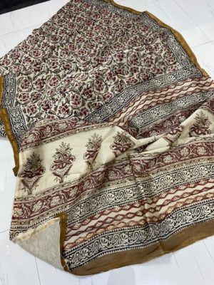 Chanderi handblock kalamkari printed sarees (8)
