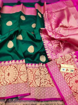 Exclusive banarasi katan silk with blouse (13)